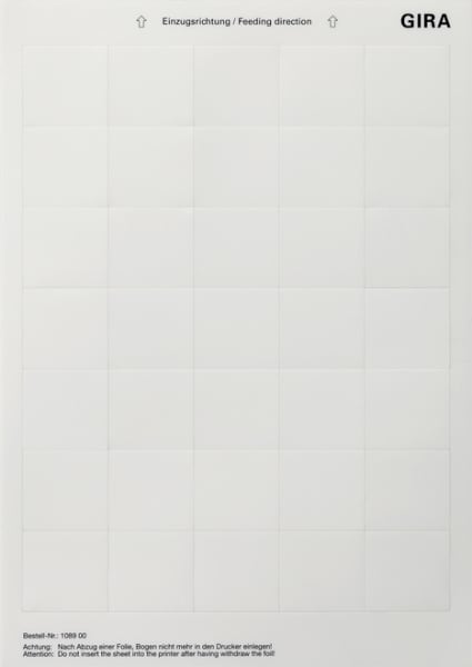 GIRA - Beschriftungsbögen 38 x 36 mm Zubehör