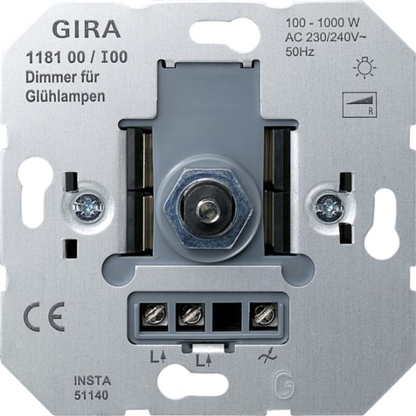 GIRA - Glühlampendimmeins. 100 - 1000 W DruckWe Einsatz