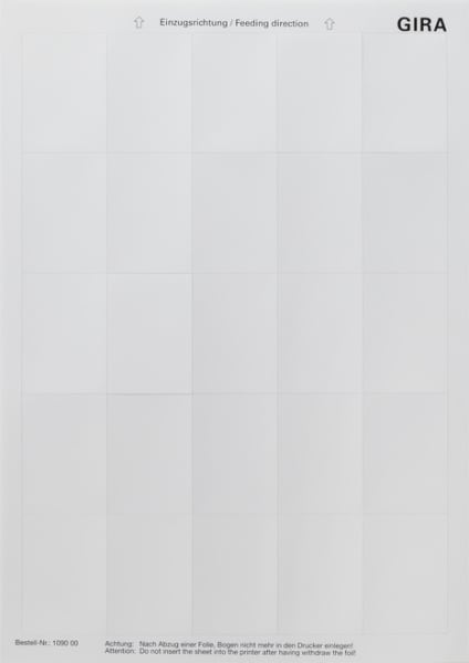 GIRA - Beschriftungsbögen 38 x 54 mm Zubehör