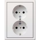 GIRA - SCHUKO 2f + Rahmen Flächenschalter Reinweiß