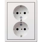 GIRA - SCHUKO 2f SH + Rahmen Flächenschalter Reinweiß