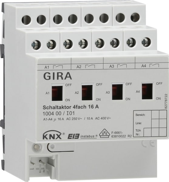 GIRA - Schaltaktor 4f 16 A Hand KNX REG