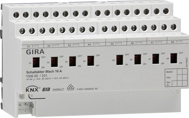 GIRA - Schaltaktor 8f 16 A Hand KNX REG