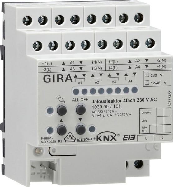 GIRA - Jalousieaktor 4f AC 230 V Hand KNX REG