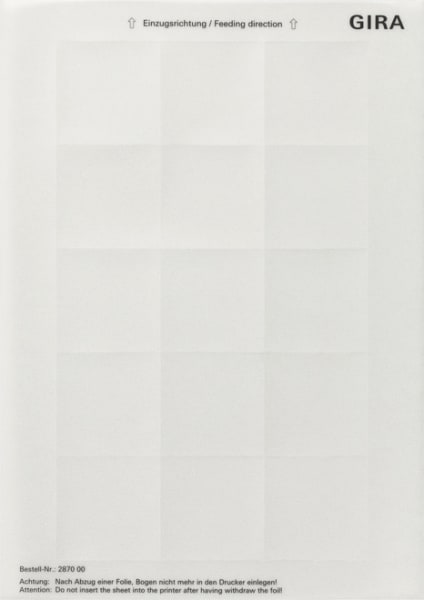 GIRA - Beschriftungsbögen 51 x 51 mm Zubehör Transparent