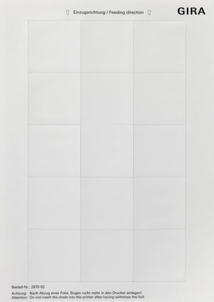 GIRA - Beschriftungsbögen 51 x 51 mm Zubehör Reinweiß