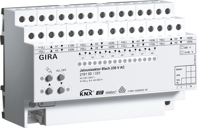 GIRA - Jalousieaktor 8f AC 230 V Hand KNX REG