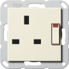 GIRA - Steckd. BS 13 A gesch. + SH System 55 Cremeweiß