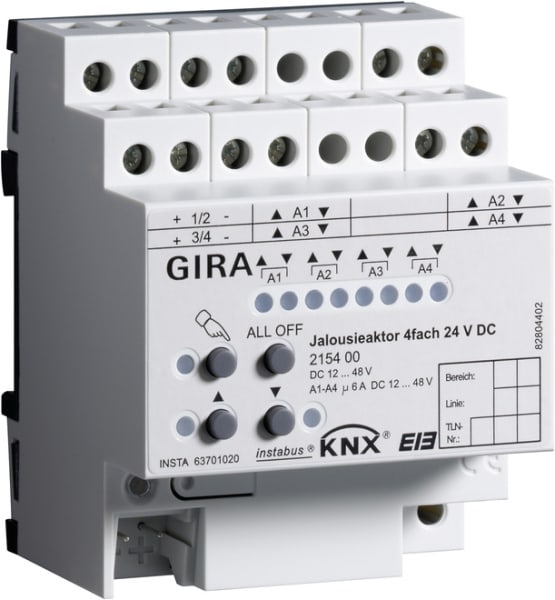 GIRA - Jalousieaktor 4f DC 24 V Hand KNX REG