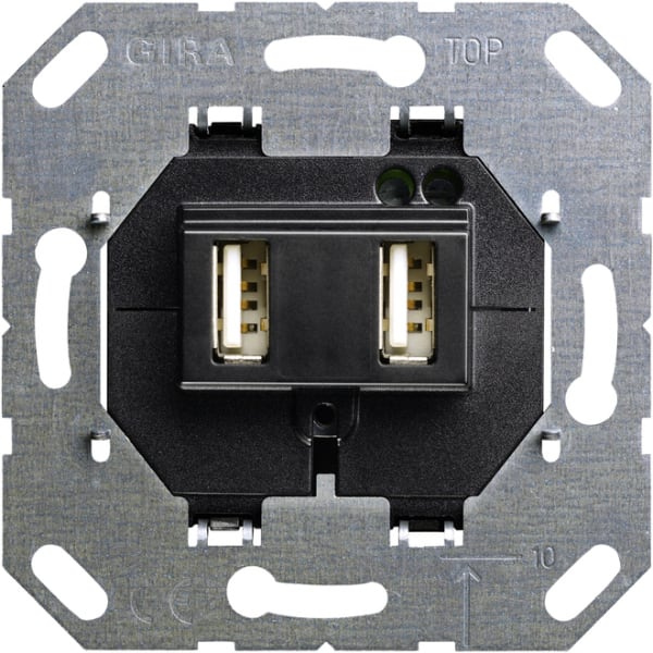 GIRA - USB-Spannungsvers. 2f Typ A/A Einsatz Schwarz