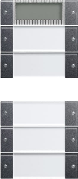 GIRA - Wippenset 5f Plus (2+3) Beschriftungsfeld System 55 Klar/Anthrazit