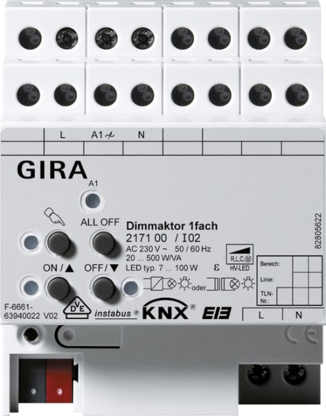 GIRA - Dimmaktor 1f 500 W/VA KNX REG