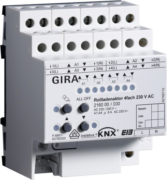 GIRA - Rollladenaktor 4f AC 230 V Hand KNX REG