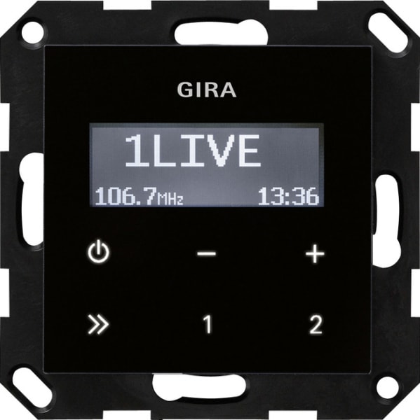 GIRA - UP-Radio RDS o.Lautsprecher System 55 Schwarzglasoptik