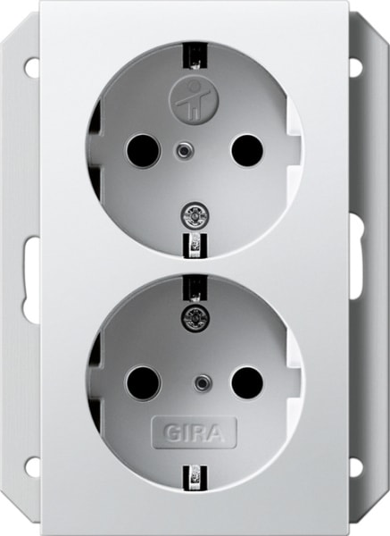 GIRA - SCHUKO 2f SH f. UP-Dose 1f System 55 Reinweiß