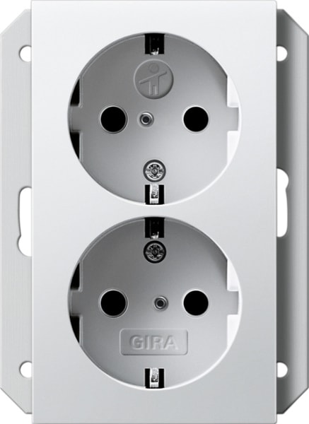 GIRA - SCHUKO 2f SH f. UP-Dose 1f System 55 Reinweiß m