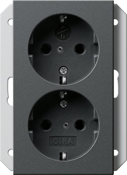 GIRA - SCHUKO 2f SH f. UP-Dose 1f System 55 Anthrazit