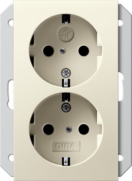 GIRA - SCHUKO 2f SH f. UP-Dose 1,5f System 55 Cremeweiß