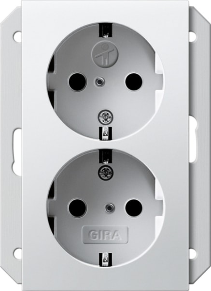 GIRA - SCHUKO 2f SH f. UP-Dose 1,5f System 55 Reinweiß
