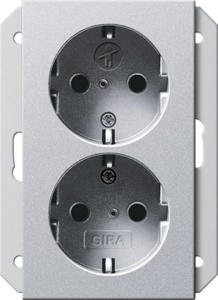 GIRA - SCHUKO 2f SH f. UP-Dose 1,5f System 55 F Alu