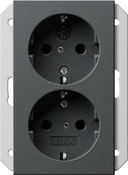 GIRA - SCHUKO 2f SH f. UP-Dose 1,5f System 55 Anthrazit
