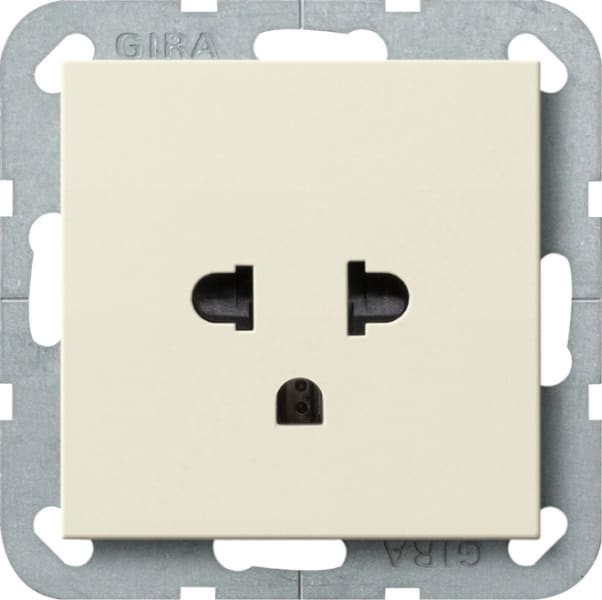 GIRA - Steckd. Schutz EURO-US 16 A System 55 Cremeweiß