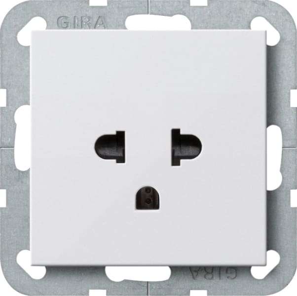 GIRA - Steckd. Schutz EURO-US 16 A System 55 Reinweiß