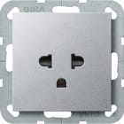 GIRA - Steckd. Schutz EURO-US 16 A System 55 F Alu