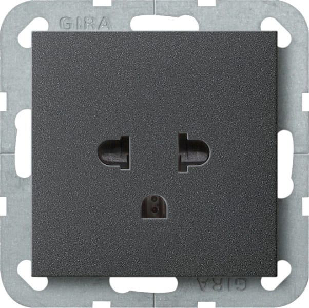 GIRA - Steckd. Schutz EURO-US 16 A System 55 Anthrazit