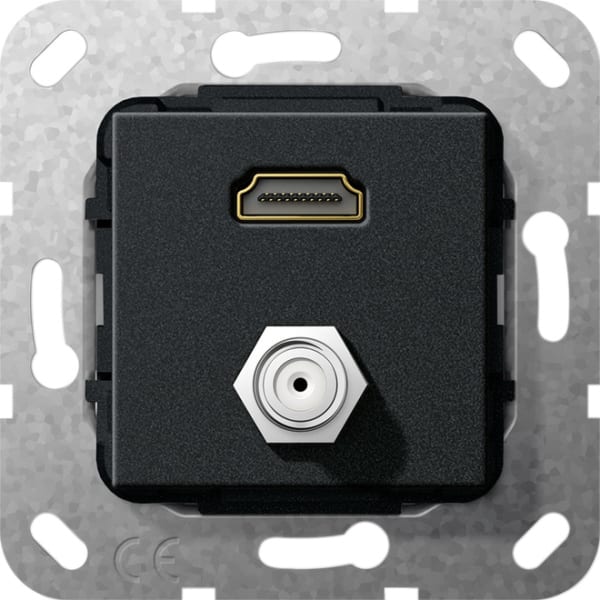 GIRA - HDMI™ SAT-F-Buchse Kpl. Einsatz Schwarz m