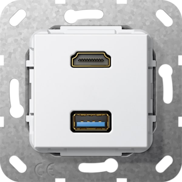 GIRA - HDMI™ USB 3.0 A Kpl. Einsatz Reinweiß