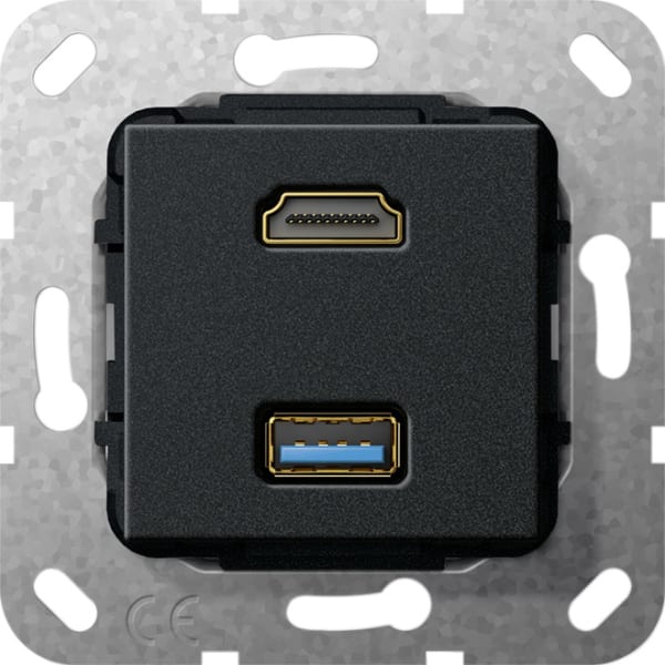 GIRA - HDMI™ USB 3.0 A Kpl. Einsatz Schwarz m