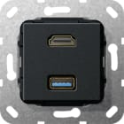GIRA - HDMI™ USB 3.0 A Kpl. Einsatz Schwarz m