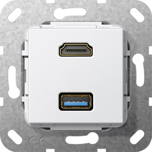 GIRA - HDMI™ USB 3.0 A K-Peitsche Einsatz Reinweiß