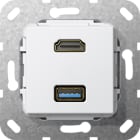 GIRA - HDMI™ USB 3.0 A K-Peitsche Einsatz Reinweiß