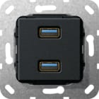 GIRA - USB 3.0 A 2f Kpl. Einsatz Schwarz m