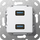 GIRA - USB 3.0 A 2f K-Peitsche Einsatz Reinweiß