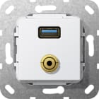 GIRA - USB 3.0 A M-Klinke Kpl. K-Peitsche Einsatz Reinweiß