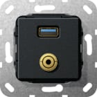 GIRA - USB 3.0 A M-Klinke Kpl. K-Peitsche Einsatz Schwarz m