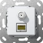 GIRA - MJ RJ45 Cat.6A 10 Gbit SAT-F-Buchse Kpl. Einsatz Reinweiß