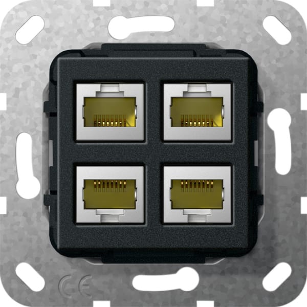 GIRA - MJ RJ45 Cat.6A 10 Gbit 4f Kpl. Einsatz Schwarz m