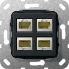 GIRA - MJ RJ45 Cat.6A 10 Gbit 4f Kpl. Einsatz Schwarz m