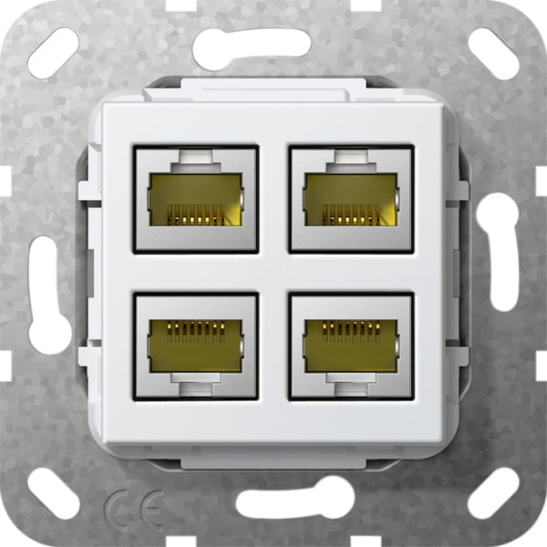GIRA - MJ RJ45 Cat.6A 10 Gbit 4f Einsatz Reinweiß