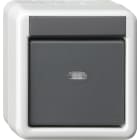 GIRA - KNX Taster-BA 1f Kontrollfenster + 2-Punkt WG AP Grau