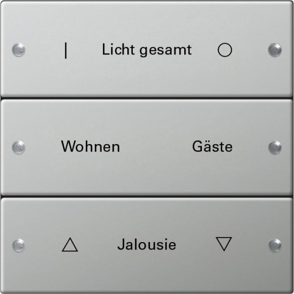 GIRA - Wippenset 3f beschr. System 55 Edelstahl