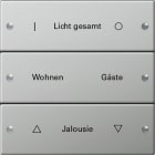 GIRA - Wippenset 3f beschr. System 55 Edelstahl
