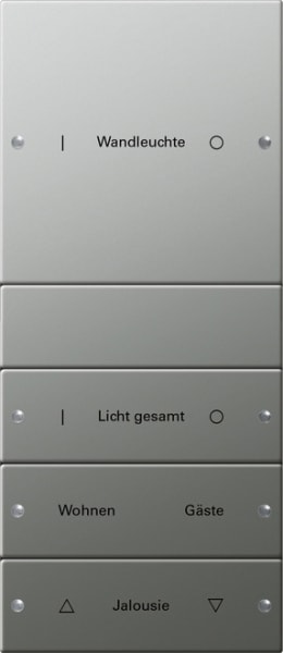GIRA - Wippenset 4f (1+3) beschr. System 55 Edelstahl