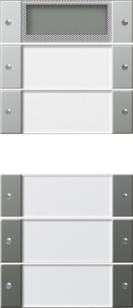GIRA - Wippenset 5f Plus (2+3) Beschriftungsfeld System 55 Klar/Edelstahl