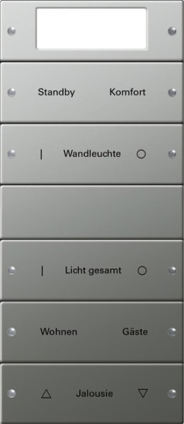 GIRA - Wippenset 5f Plus (2+3) beschr. System 55 Edelstahl