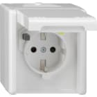 GIRA - FI-Schutzsteckd. 30 mA KD + SH WG AP Reinweiß